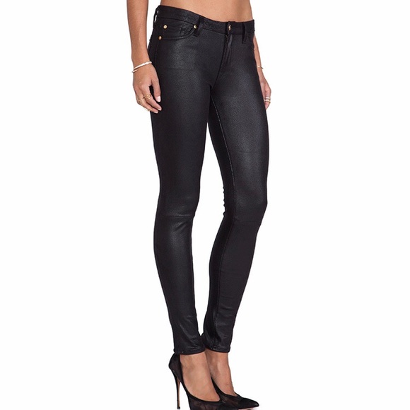 7 For All Mankind Denim - 7 For All Mankind Crackle Leather Skinny Jean